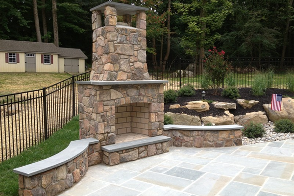 Blue Mist Hardstone Construction Company recent walkway and patio work